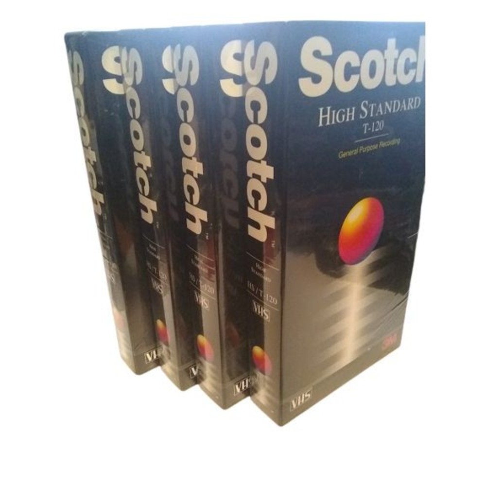 Scotch HS T120 Blank VHS Video Cassette Tapes 4 Pack FACTORY SEALED